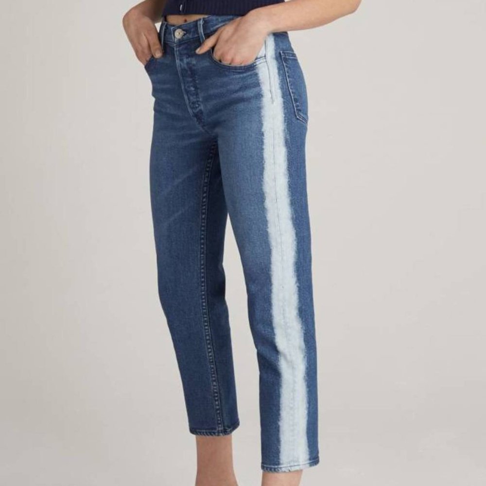 3x1 high rise striped cropped jeans size 25 Capri